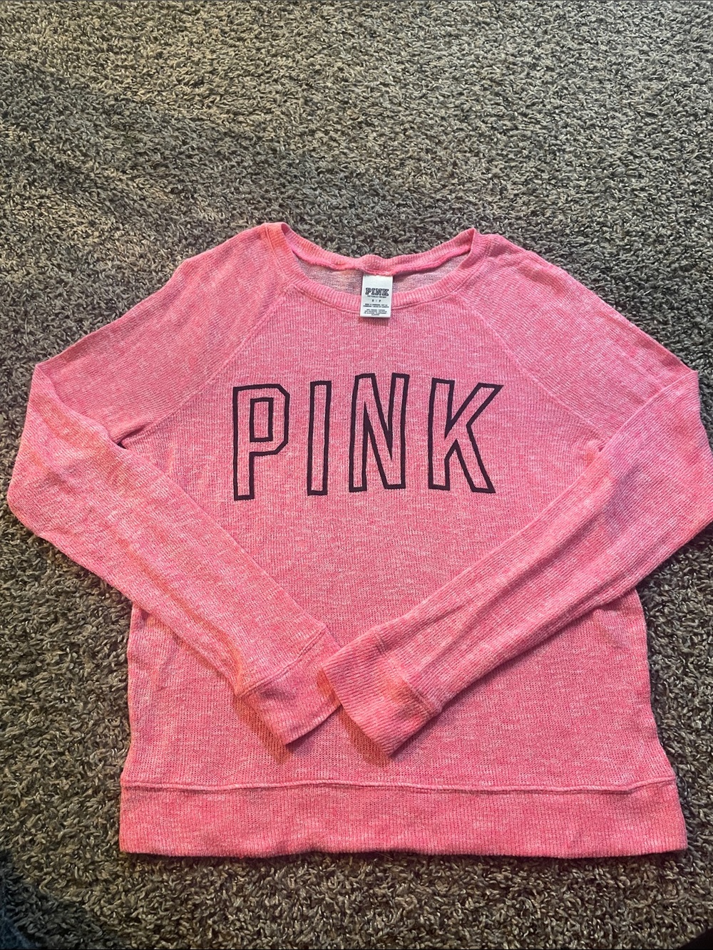 PINK Victoria's Secret Heather Pink Crewneck with Bold Logo